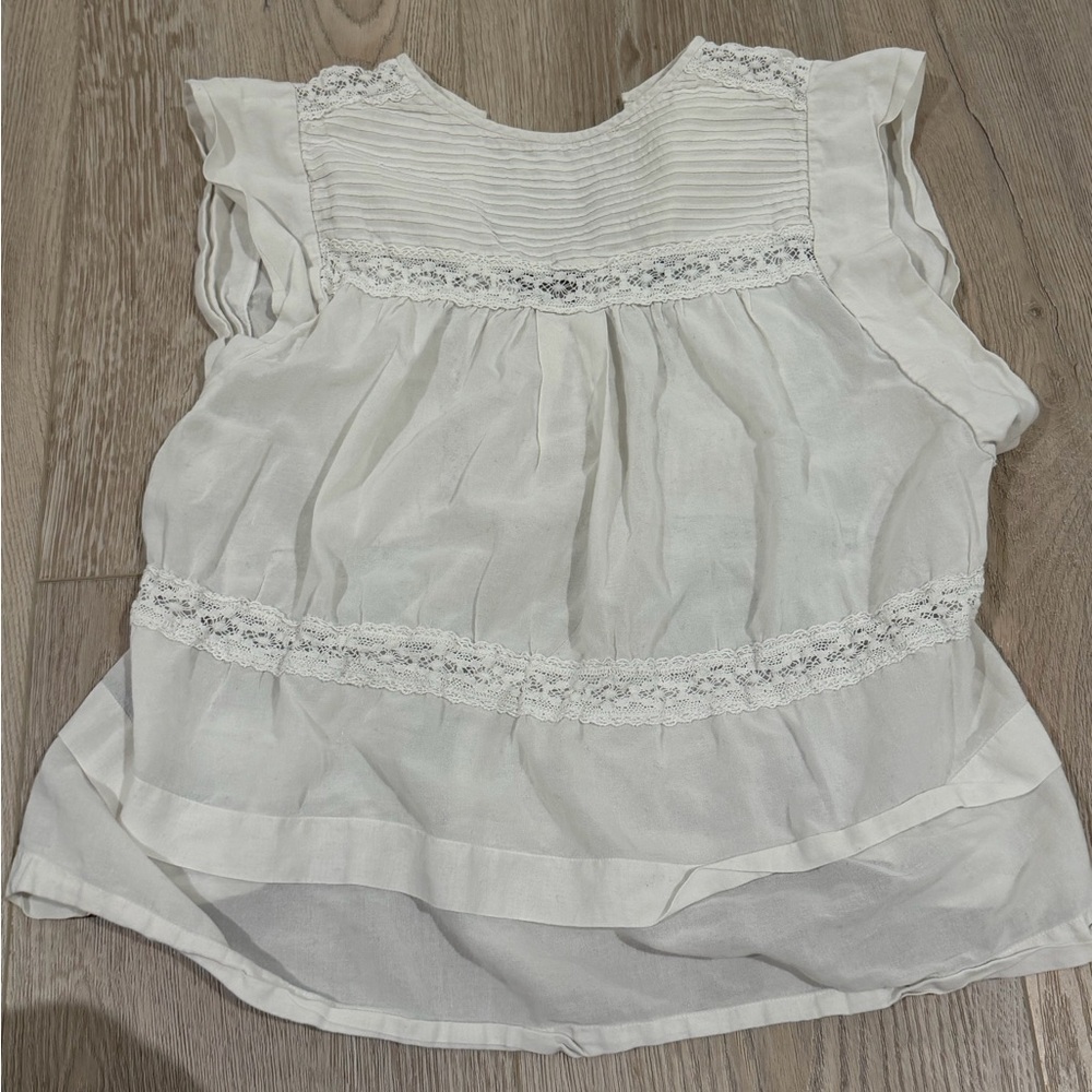 Isabel Marant Etoile White Lace Cotton Top Size 34 - Picture 9 of 9
